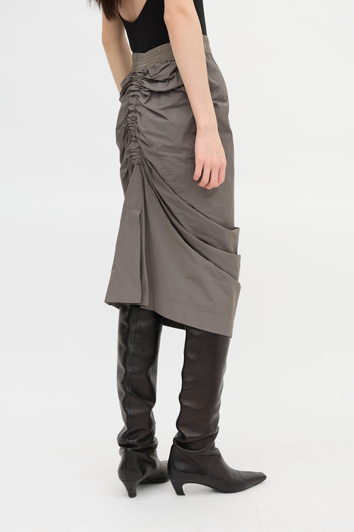 Rick Owens SS 2013 Silk Ruched Skirt