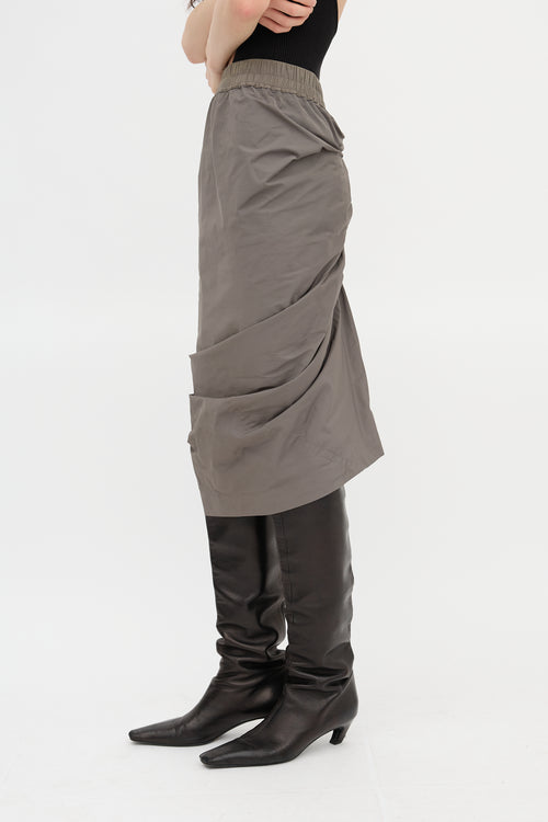 Rick Owens SS 2013 Silk Ruched Skirt