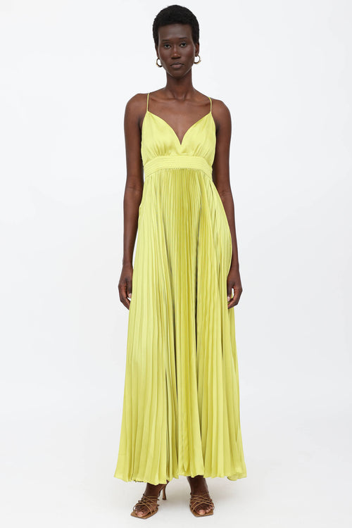 Zac Posen Pleated Sleeveless Gown