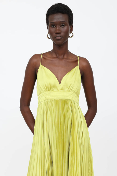 Zac Posen Pleated Sleeveless Gown