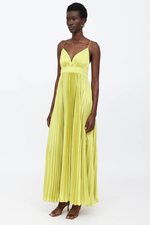 Zac Posen Pleated Sleeveless Gown