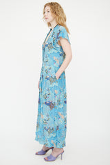 Zadig & Voltaire Blue & Multicolour Ruskie Glam Ruffled Dress