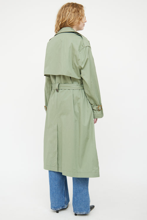 Zadig & Voltaire Green Kena Double Breasted Trench Coat