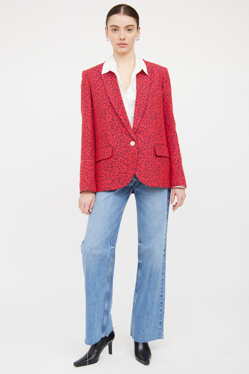 Zadig & Voltaire Red & Black Patterned Blazer