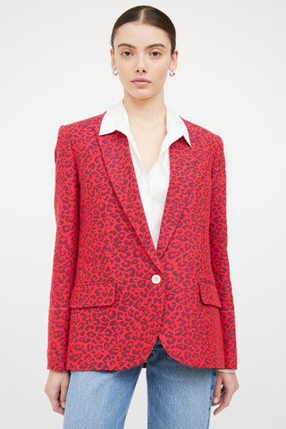 Zadig & Voltaire Red & Black Patterned Blazer