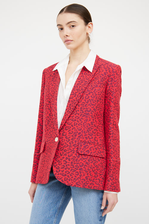 Zadig & Voltaire Red & Black Patterned Blazer