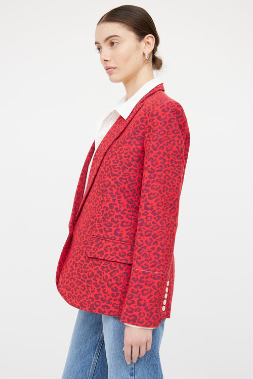 Zadig & Voltaire Red & Black Patterned Blazer