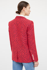 Zadig & Voltaire Red & Black Patterned Blazer