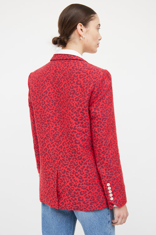 Zadig & Voltaire Red & Black Patterned Blazer