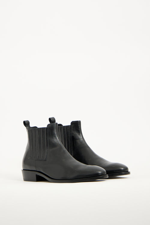 Zadig & Voltaire Black Leather Leon Ankle Boot