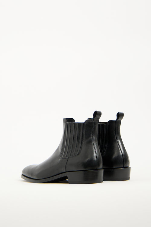 Zadig & Voltaire Black Leather Leon Ankle Boot