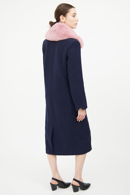 Zadig & Voltaire Navy & Pink Collar Coat