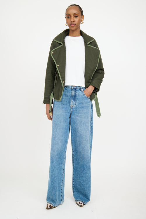 Zadig & Voltaire Green Kawa Parka Belted Jacket