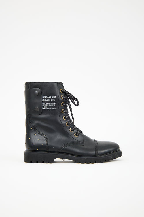 Zadig & Voltaire Leather Joe Combat Boot