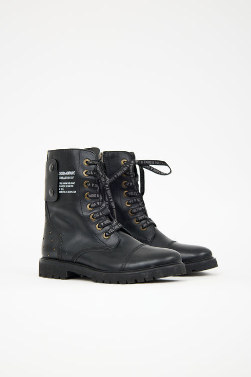 Zadig & Voltaire Leather Joe Combat Boot