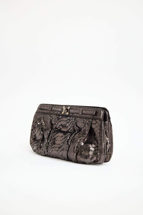 Zagliani Exotic Leather Clutch