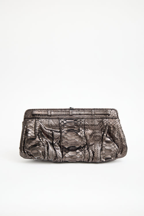 Zagliani Exotic Leather Clutch