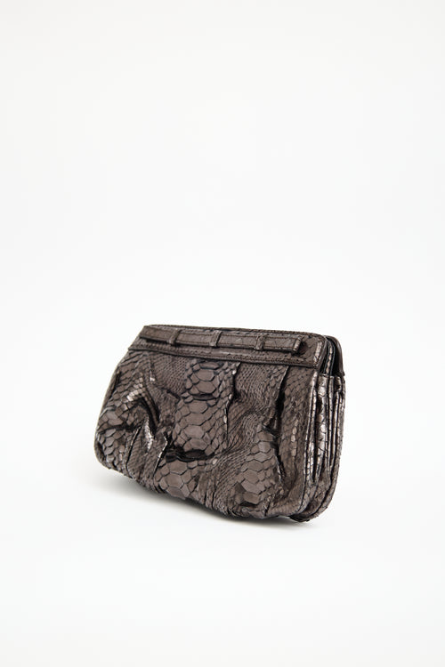 Zagliani Exotic Leather Clutch