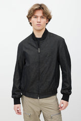 Zegna Black & Brown Abstract Bomber Jacket