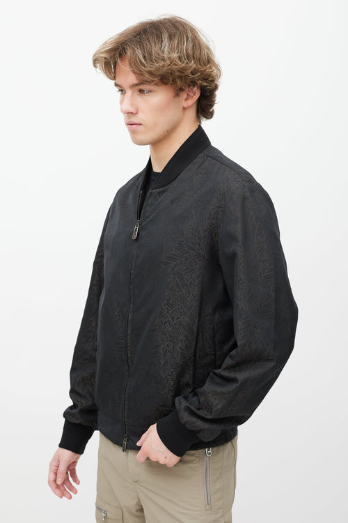 Zegna Black & Brown Abstract Bomber Jacket