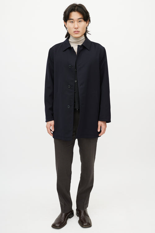 Zegna Black Cashmere & Nylon Reversible Jacket