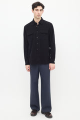Zegna Black Corduroy Shirt