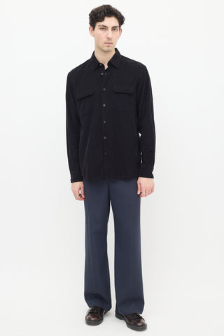 Zegna Black Corduroy Shirt