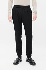 Zegna Black Wool Slim Jogger Pant