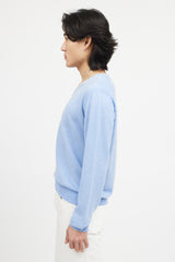 Zegna Blue & White Cashmere Knit Sweater