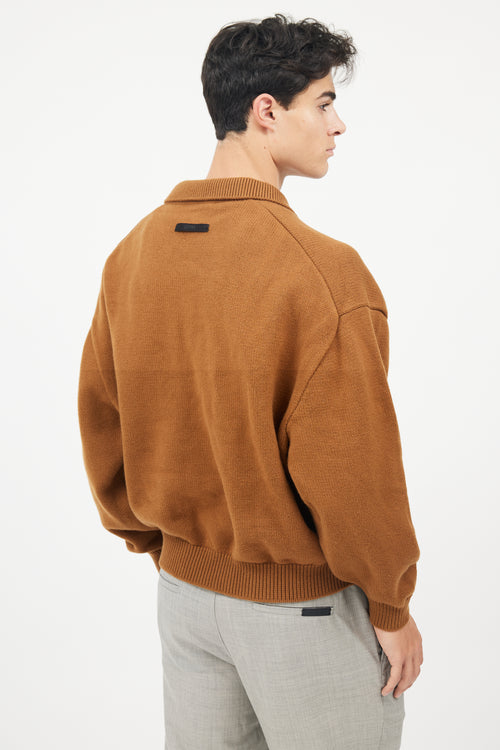 Fear of God X Zegna Brown Wool Rugby Knit  Pullover