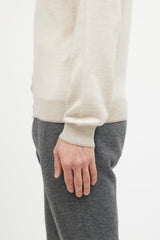 Zegna Cream Cashmere Knit Cardigan