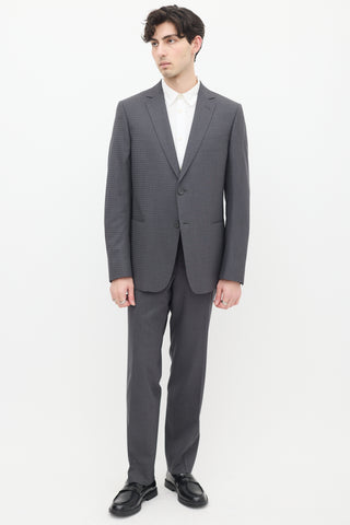 Zegna Grey Checkered Blazer