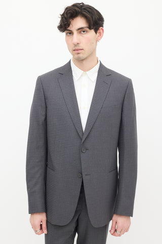 Zegna Grey Checkered Blazer