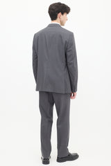Zegna Grey Checkered Blazer