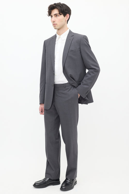 Zegna Grey Checkered Trouser