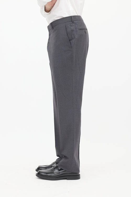 Zegna Grey Checkered Trouser