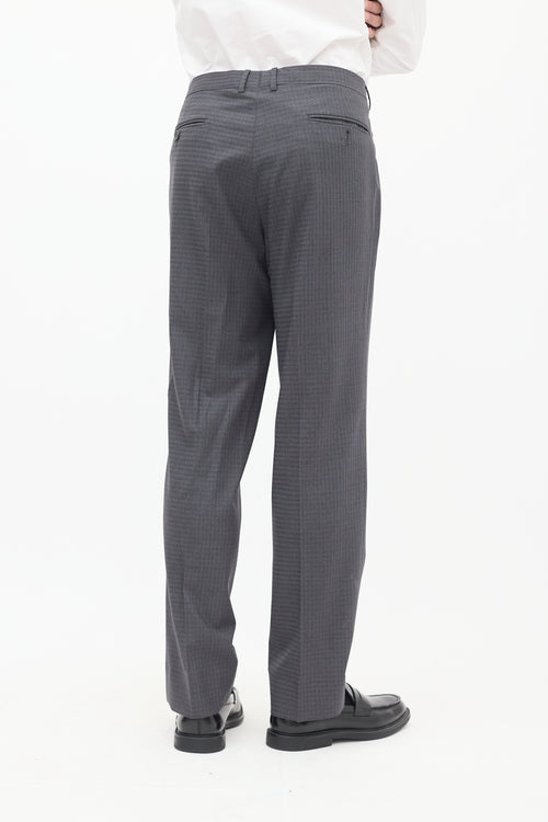 Zegna Grey Checkered Trouser