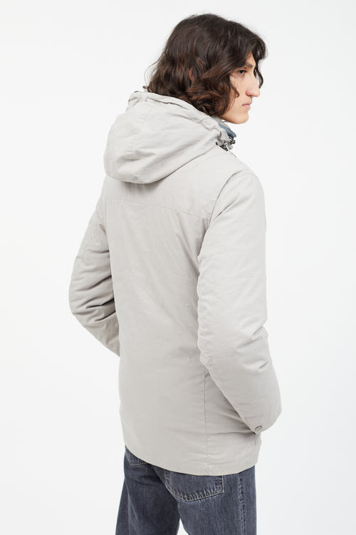 Zegna Grey Reversible Puffer Jacket