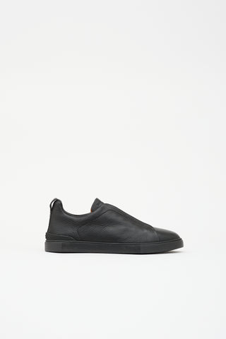 Zegna Leather Triple Stitch Sneaker