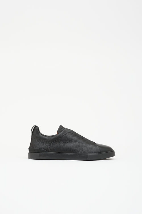Zegna Leather Triple Stitch Sneaker