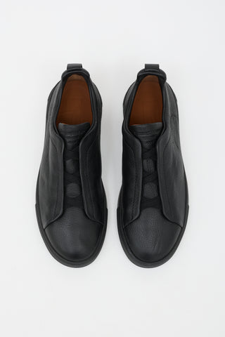 Zegna Leather Triple Stitch Sneaker