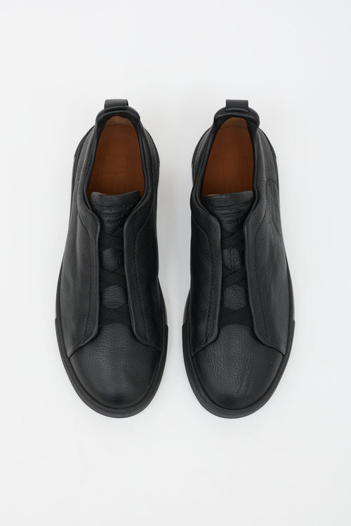 Zegna Leather Triple Stitch Sneaker
