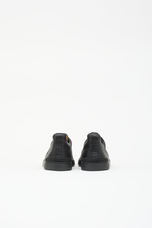 Zegna Leather Triple Stitch Sneaker