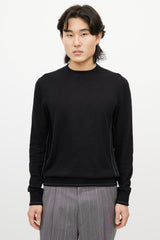 Zegna Sport Black & Grey Trim Knit Sweater Sweater