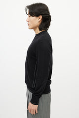 Zegna Sport Black & Grey Trim Knit Sweater Sweater