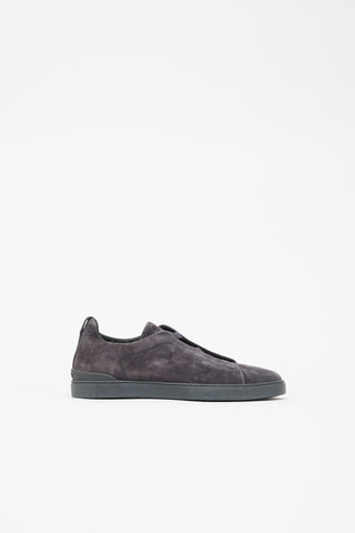Zegna Suede Triple Stitch Sneaker