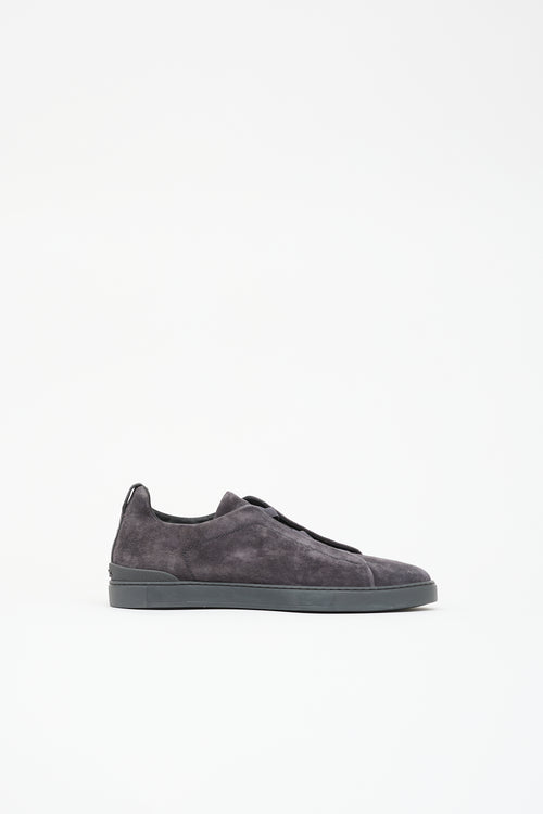 Zegna Suede Triple Stitch Sneaker
