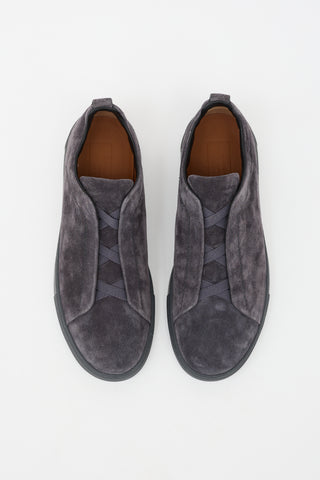 Zegna Suede Triple Stitch Sneaker