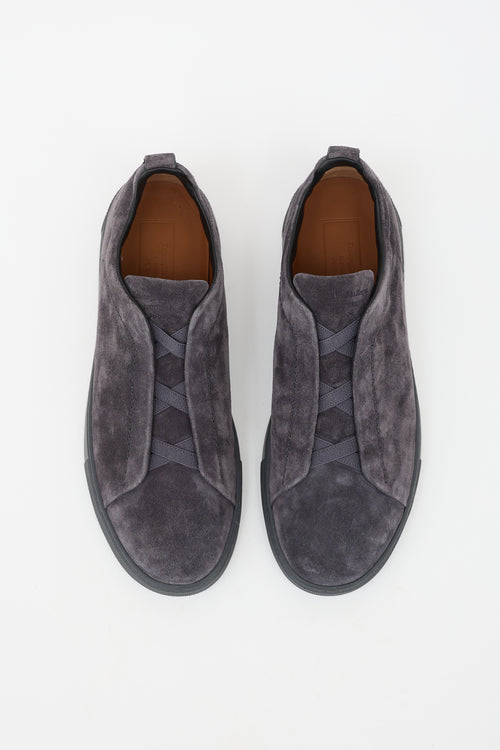 Zegna Suede Triple Stitch Sneaker