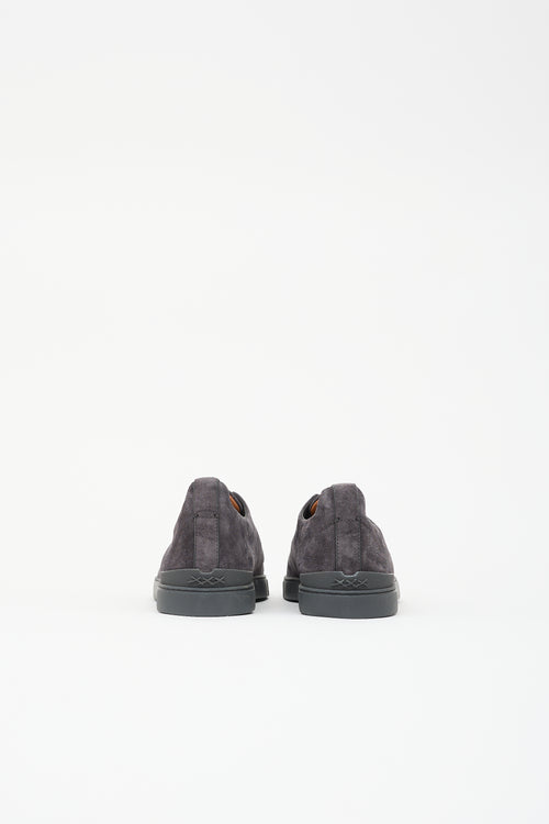 Zegna Suede Triple Stitch Sneaker